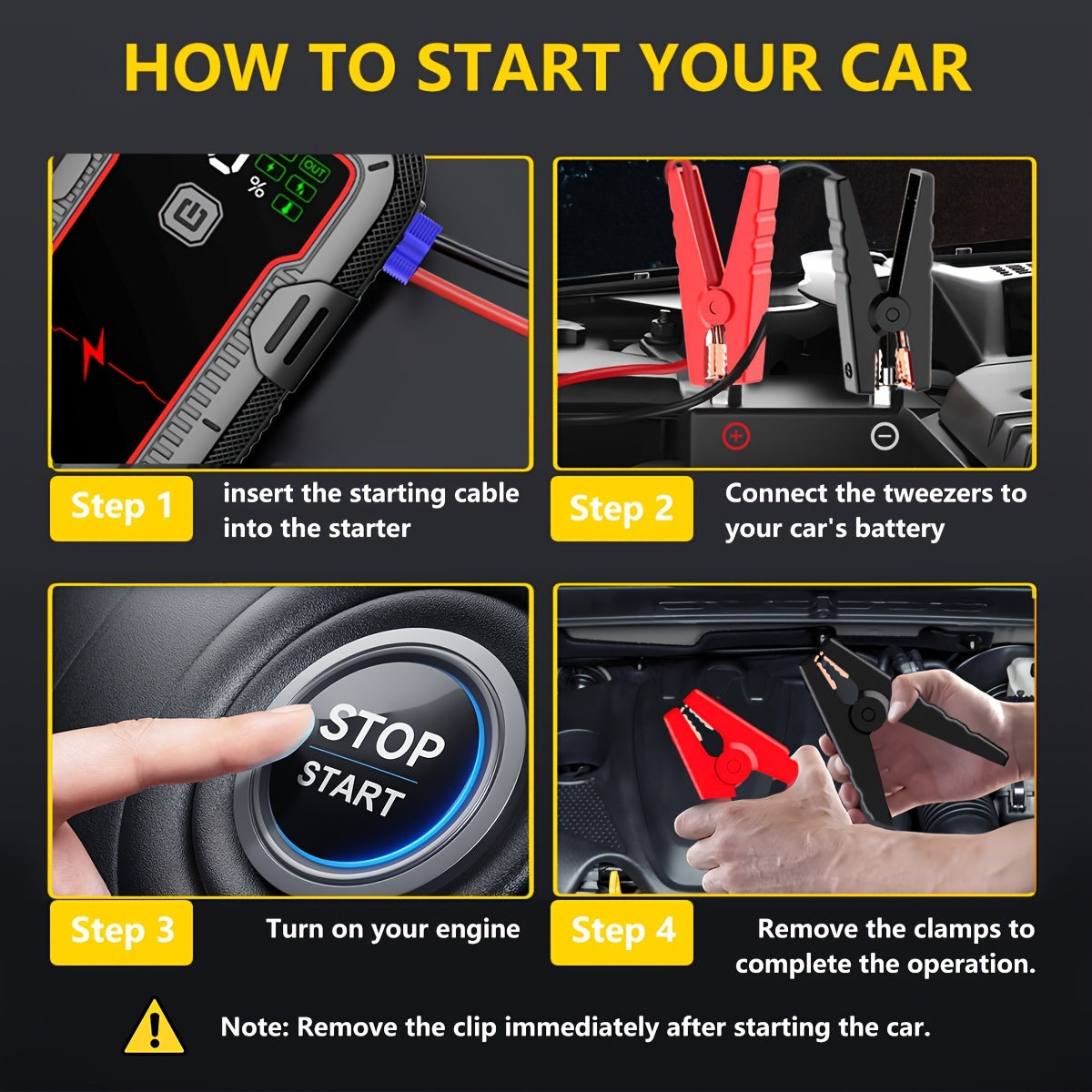 Arrancador de Baterías 12V 6000A con Pantalla LCD y Luz LED – Power Bank para Motores de Gas y Diésel