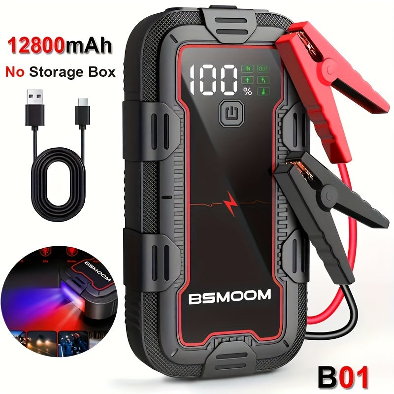 Arrancador de Baterías 12V 6000A con Pantalla LCD y Luz LED – Power Bank para Motores de Gas y Diésel