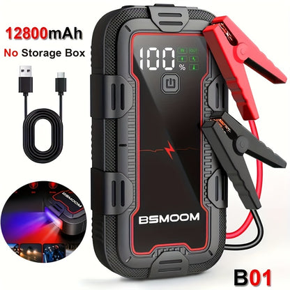 Arrancador de Baterías 12V 6000A con Pantalla LCD y Luz LED – Power Bank para Motores de Gas y Diésel