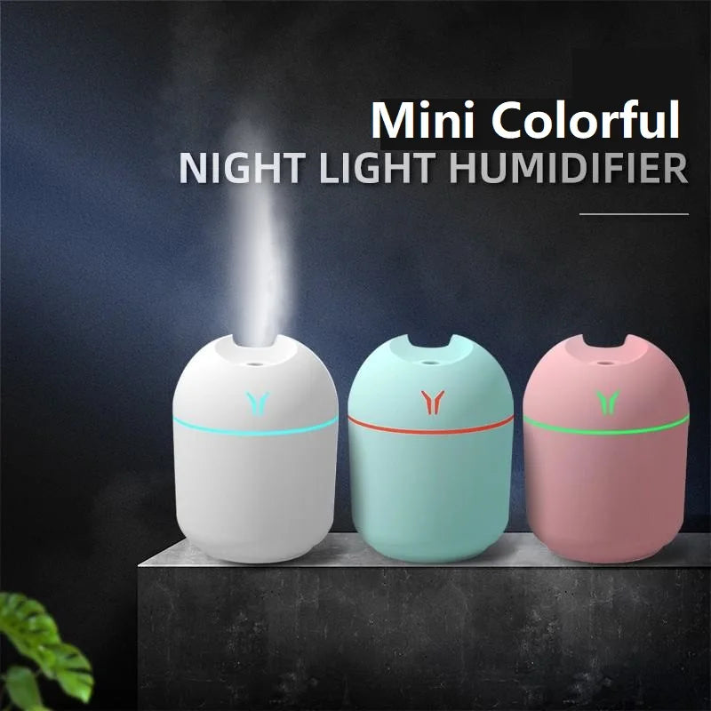 Mini Humidificador USB 250ml – Difusor Aromático Ultrasónico con Luz LED Multicolor para Hogar y Coche