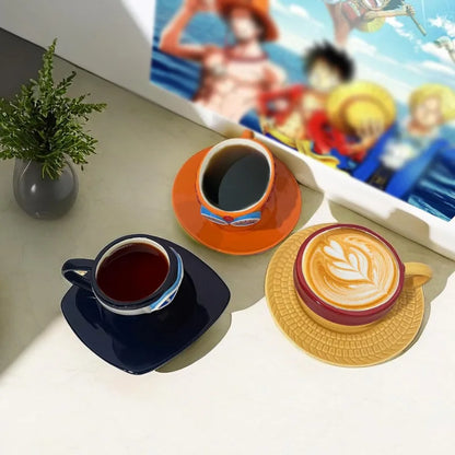 Taza con platillo One Piece – Regalo perfecto para fans de anime