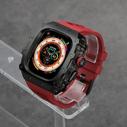 Kit Lujo Mod Apple Watch Ultra 2 – Caja Acero y Banda Deportiva Cristal