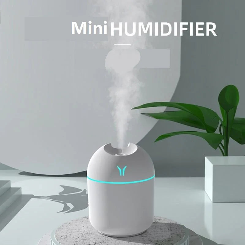 Mini Humidificador USB 250ml – Difusor Aromático Ultrasónico con Luz LED Multicolor para Hogar y Coche