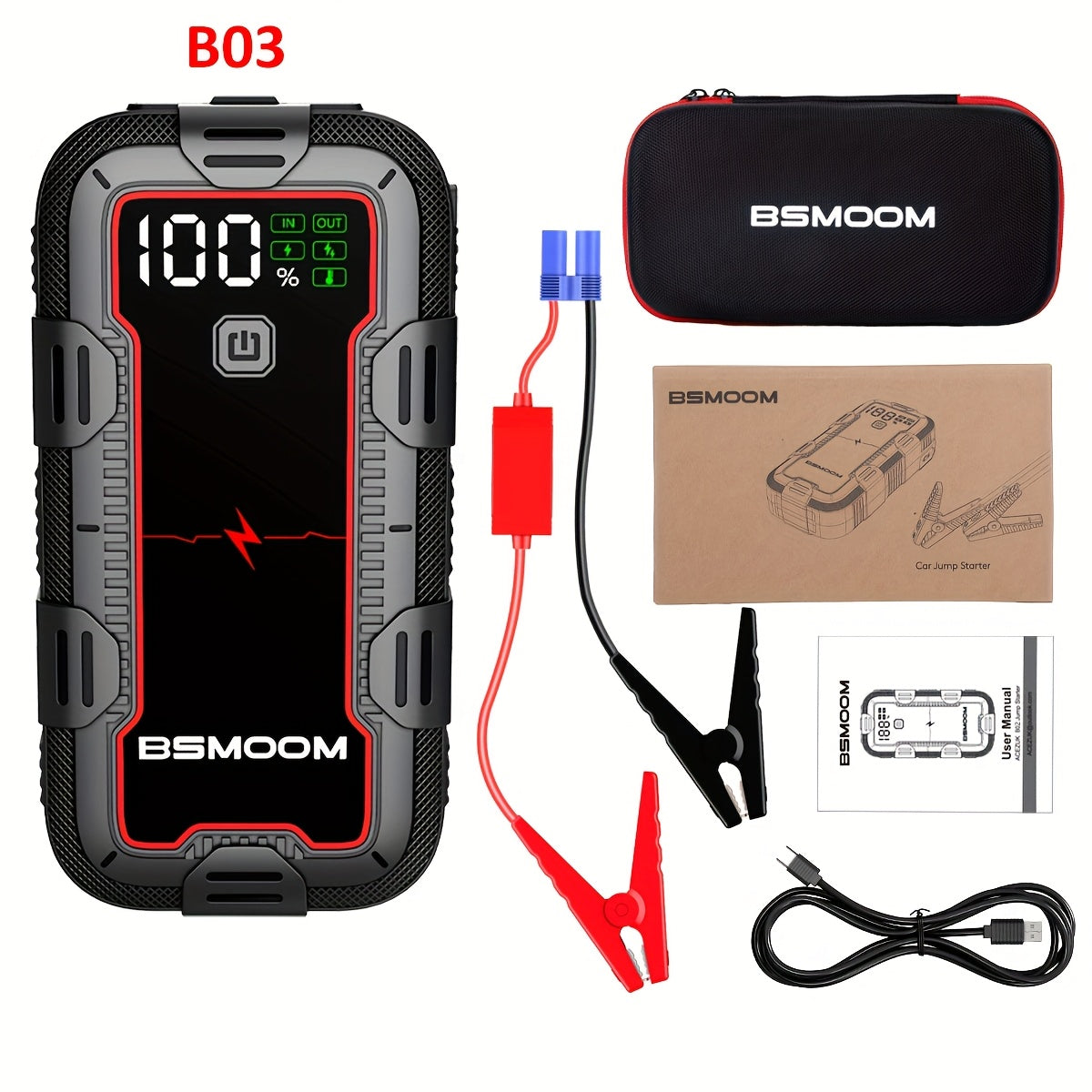 Arrancador de Baterías 12V 6000A con Pantalla LCD y Luz LED – Power Bank para Motores de Gas y Diésel